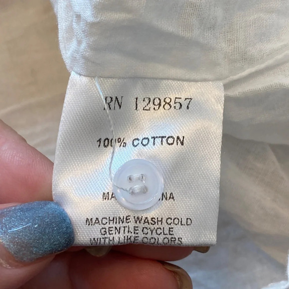 The Shirt Rochelle Behrens White Floral Sleeveless Ruffle Dress, 33789 - Picture 9 of 11